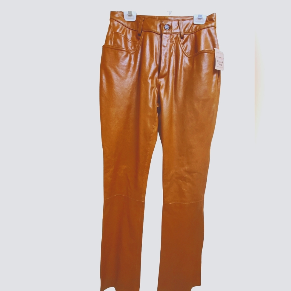 *VWT-Vintage Wilson's Maxima Camel Leather Pants Slim Fit (Sz 10)